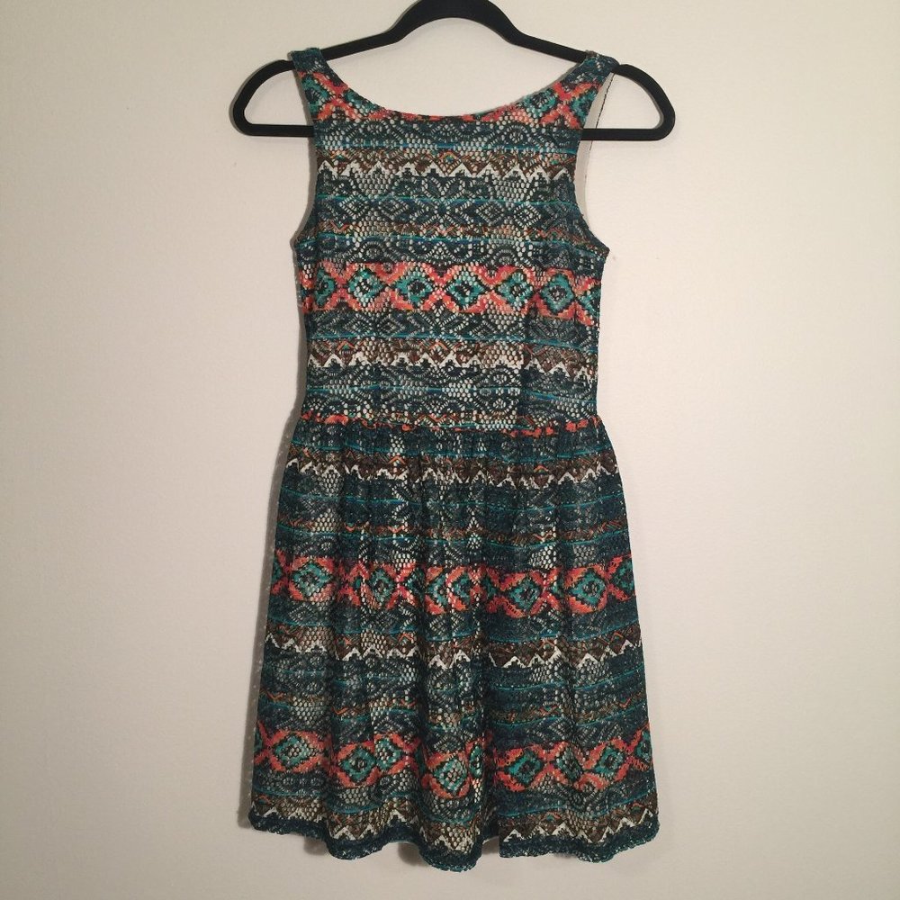 Xhilaration Junior XS multi colored lace dress